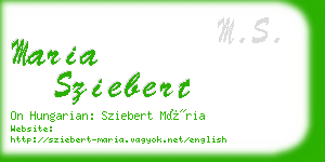 maria sziebert business card